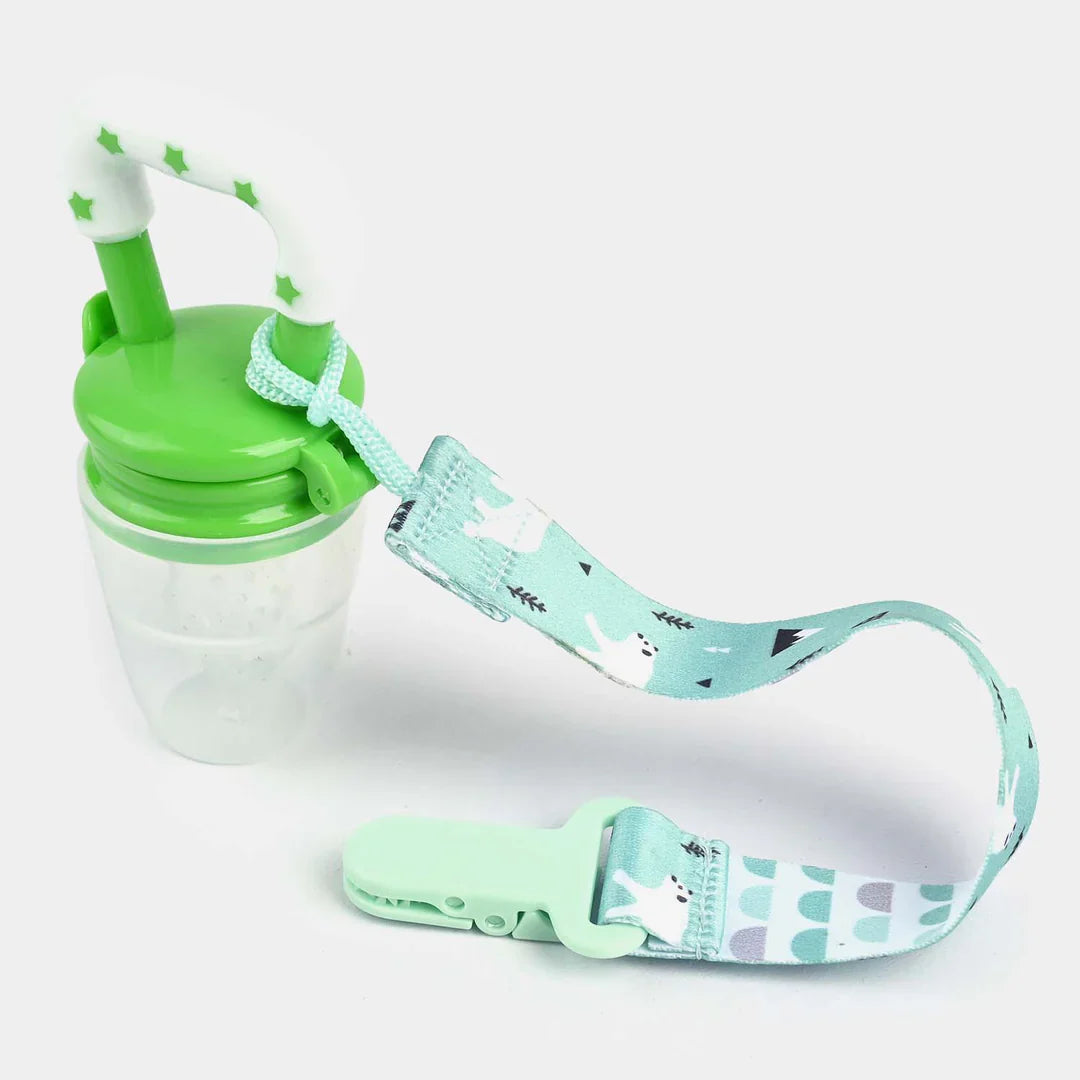 BABY FRUIT PACIFIER WITH HOLDER | SILICONE TEETHER & SOOTHER