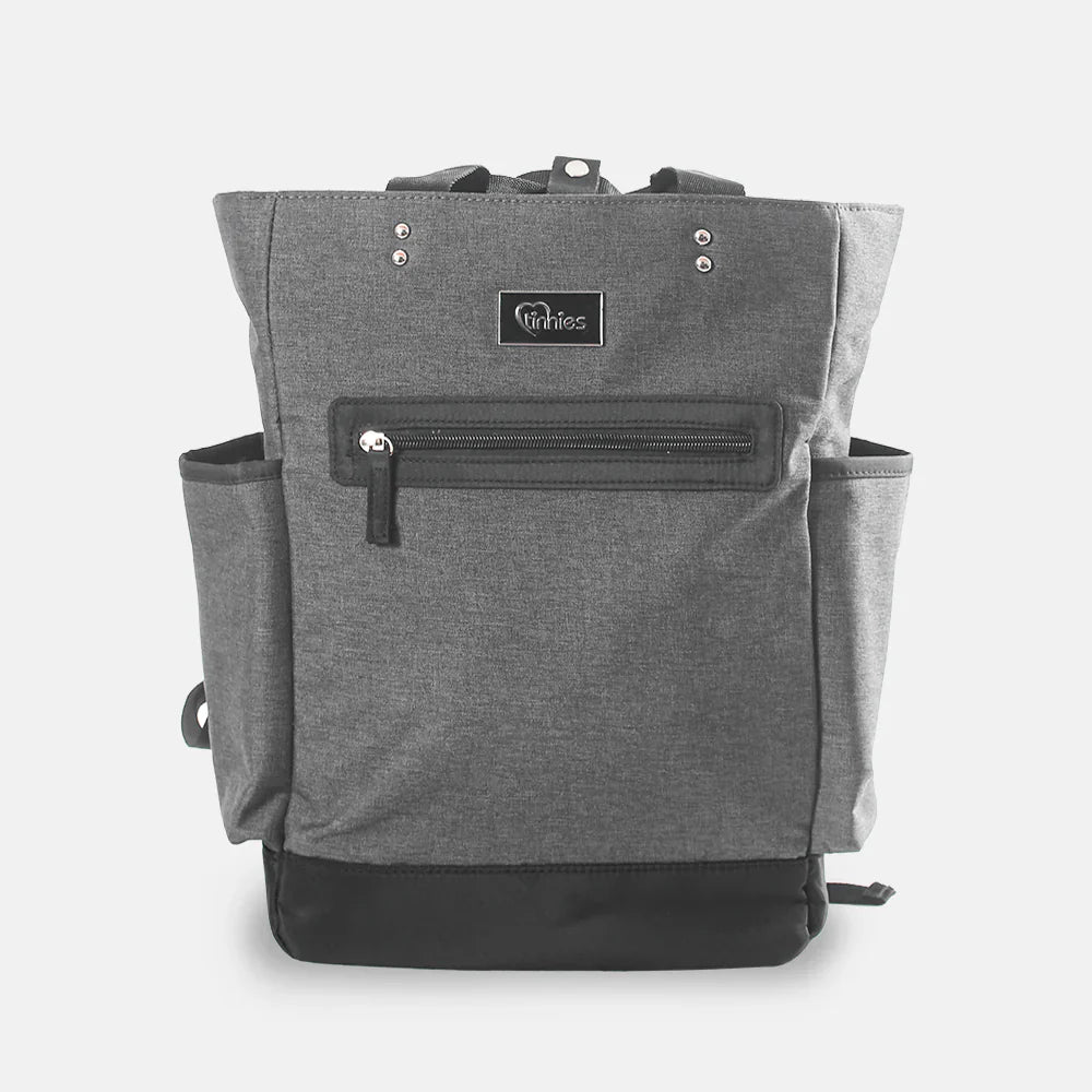 TINNIES BABY DIAPER BAG PACK | MINIMAL TEXTURED GRAY