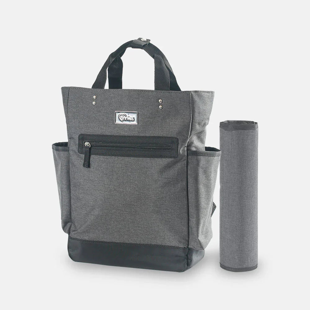 TINNIES BABY DIAPER BAG PACK | MINIMAL TEXTURED GRAY