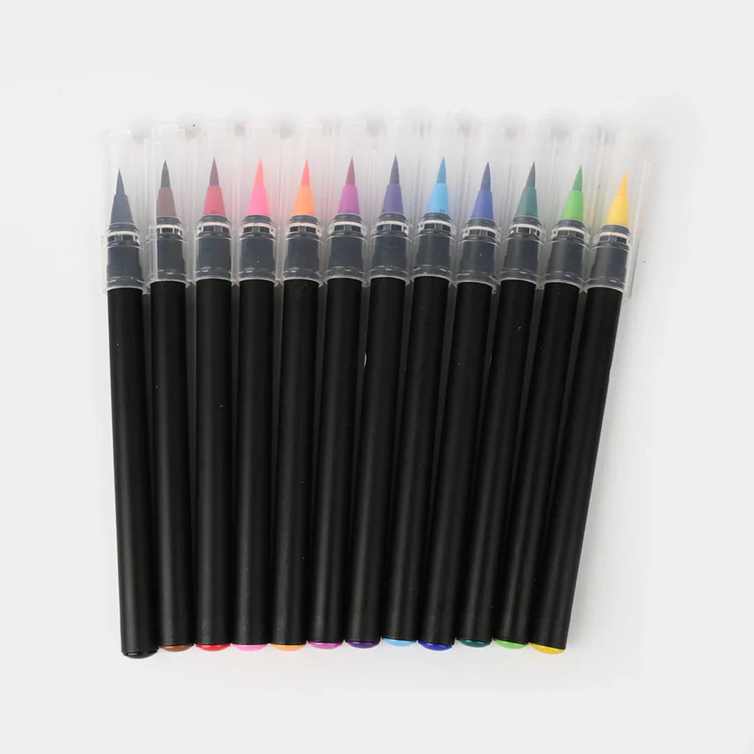 WATER COLOR DUAL TIP BRUSH PEN SET - 12 COLORS