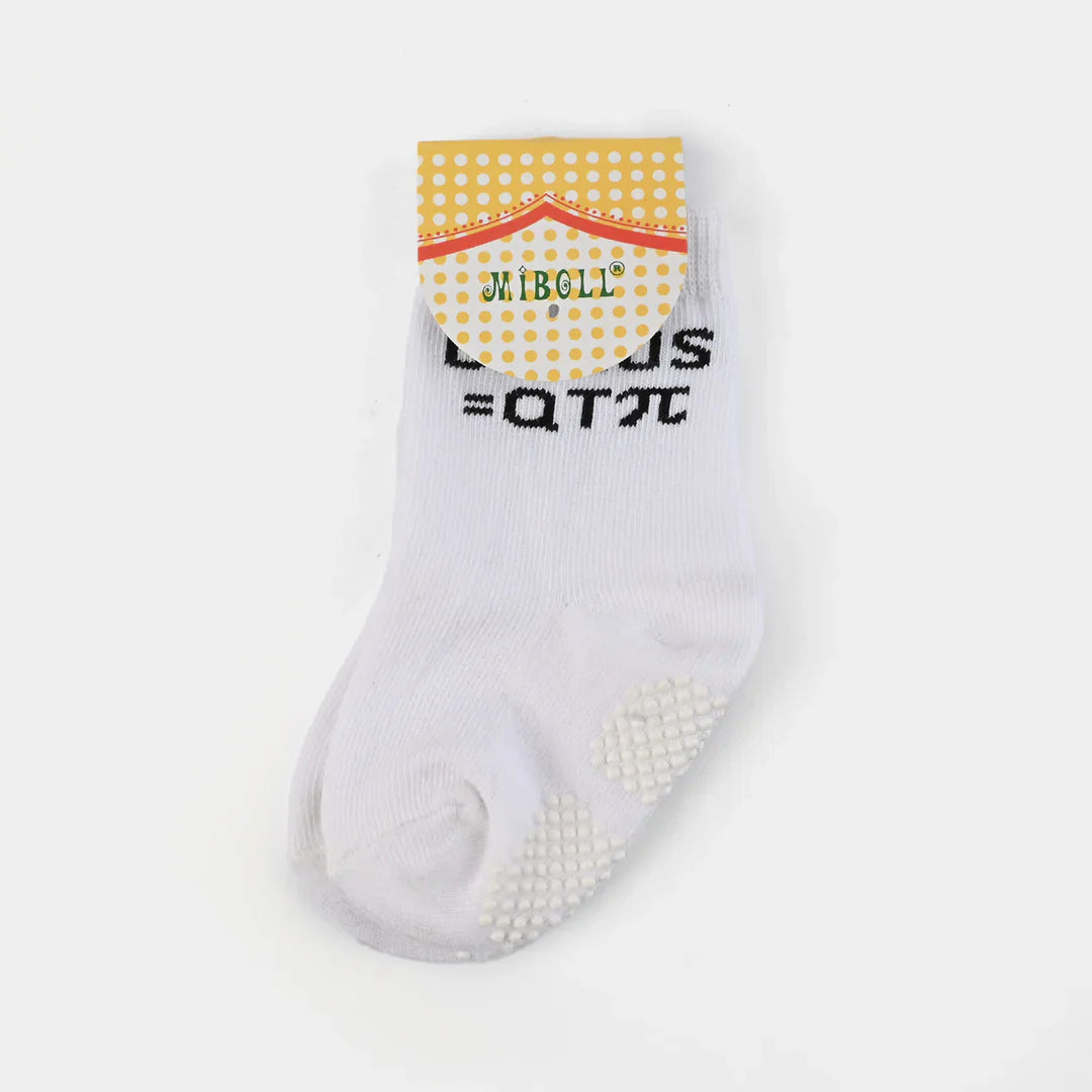 SOCKS ANTI SLIP PLAIN WHITE | 9M+
