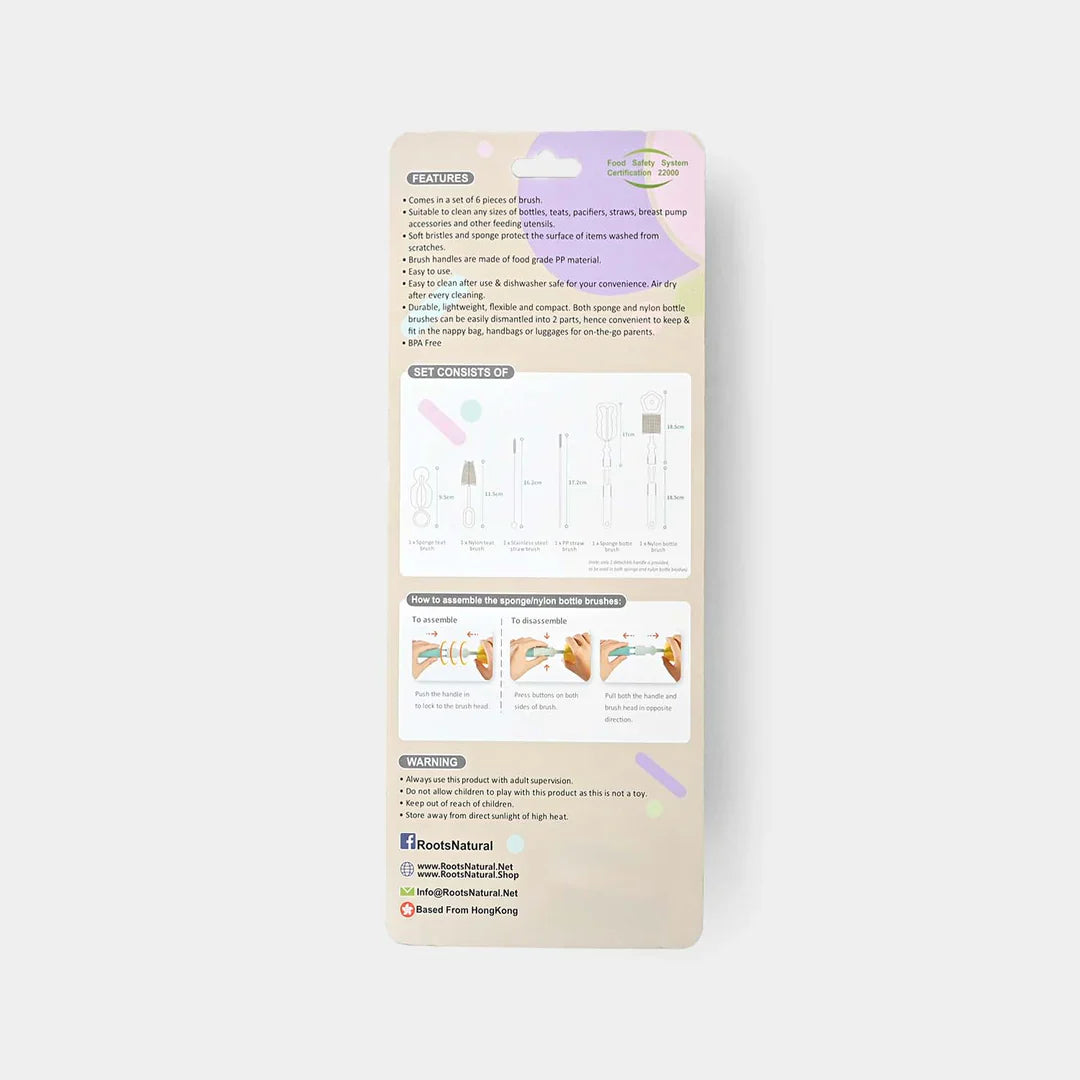 BABY FEEDER CLEANING BRUSH 6-IN-1 | EASY & SAFE